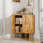 Meuble d'angle d'affichage de 31,5 avec étagère réglable - Unité de rangement triangulaire pour salle de bain, salon, couloir
