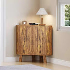 Meuble d'angle d'affichage de 31,5 avec étagère réglable - Unité de rangement triangulaire pour salle de bain, salon, couloir