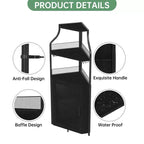 Meuble à Vins, Bar à Vins d'Angle de Style Ferme avec Porte-Bouteilles Amovible et Range-Verres, Unité de Rangement Compacte pour Alcool et Café avec Porte Grillagée