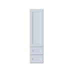 CASAINC 15 W x 60 H x 12 D Shaker Base Kitchen Cabinet with Door and Double Drawers, Solid Wood Frame, Water-Based Low-VOC Paint, RTA, Dove Gray