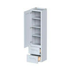 CASAINC 15 L x 60 H x 12 P Armoire de cuisine basse Shaker avec porte et tiroirs doubles, cadre en bois massif, peinture à faible teneur en COV à base d'eau, RTA, Gris Colombe