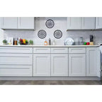 CASAINC 15 L x 60 H x 12 P Armoire de cuisine basse Shaker avec porte et tiroirs doubles, cadre en bois massif, peinture à faible teneur en COV à base d'eau, RTA, Gris Colombe
