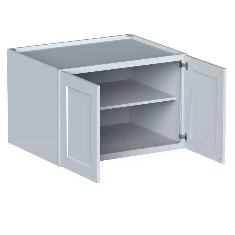 CASAINC Armoire de cuisine basse Shaker 36 L x 24 H x 27 P, cadre en bois massif, peinture à base d'eau à faible teneur en COV, fermeture douce, à monter soi-même, gris tourterelle