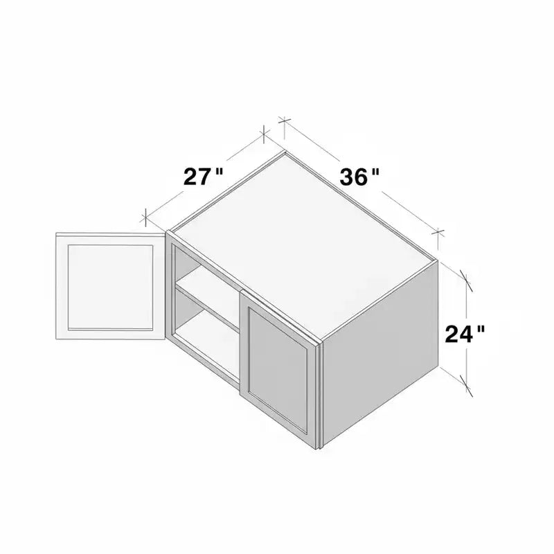 CASAINC Armoire de cuisine basse Shaker 36 L x 24 H x 27 P, cadre en bois massif, peinture à base d'eau à faible teneur en COV, fermeture douce, à monter soi-même, gris tourterelle
