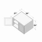 CASAINC Armoire de cuisine basse Shaker 36 L x 24 H x 27 P, cadre en bois massif, peinture à base d'eau à faible teneur en COV, fermeture douce, à monter soi-même, gris tourterelle