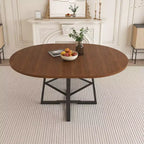 GDFStudio Rakesh Table à manger ronde extensible moderne en métal avec étagère à grille métallique