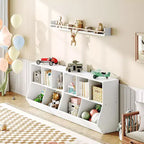 ACOINEL 35.4 Bibliothèque pour enfants avec pied de lit - Rangement de jouets, étagère à jouets pour enfants et meuble de rangement à 5 casiers