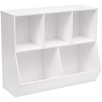 ACOINEL 35.4 Bibliothèque pour enfants avec pied de lit - Rangement de jouets, étagère à jouets pour enfants et meuble de rangement à 5 casiers