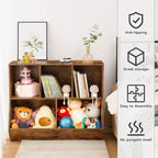 ACOINEL 35.4 Bibliothèque pour enfants avec pied de lit - Rangement de jouets, étagère à jouets pour enfants et meuble de rangement à 5 casiers