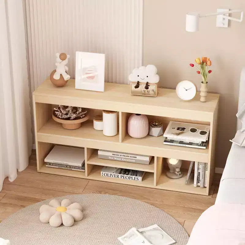 Organisateur de rangement de jouets, bibliothèque en bois à 6 cubes pour enfants avec accents métalliques, bibliothèque à jouets pour salle de jeux, chambre d'enfant, salle de classe