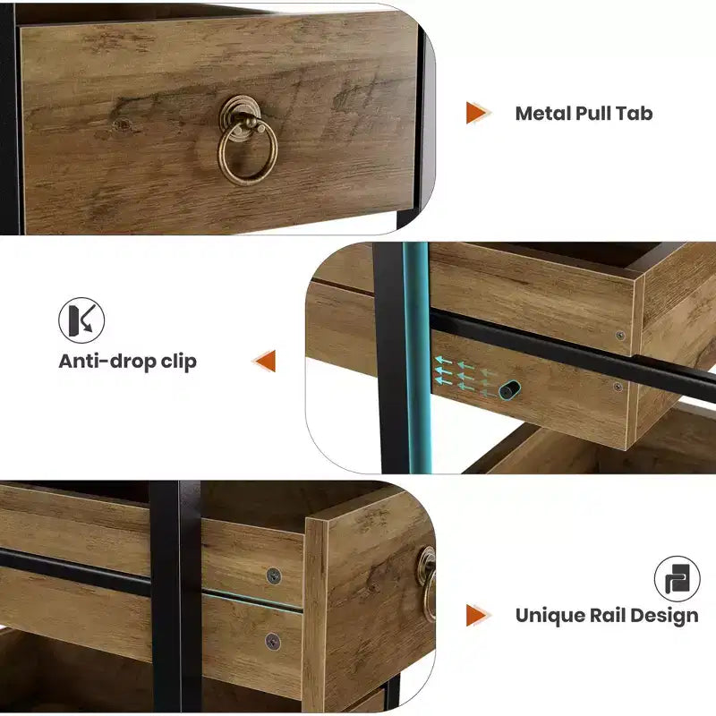 Étagère de rangement métallique fine à 5 niveaux avec tiroirs coulissants, étagère organisatrice pour espaces étroits pour la cuisine, le garde-manger, la salle de bain et la maison