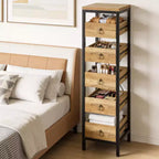 Étagère de rangement métallique fine à 5 niveaux avec tiroirs coulissants, étagère organisatrice pour espaces étroits pour la cuisine, le garde-manger, la salle de bain et la maison