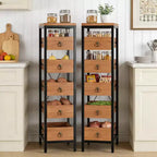 Étagère de rangement métallique fine à 5 niveaux avec tiroirs coulissants, étagère organisatrice pour espaces étroits pour la cuisine, le garde-manger, la salle de bain et la maison