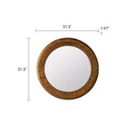 Miroir mural rond de luxe 31 po avec cadre en fer martelé, miroir décoratif rustique pour salon, entrée ou couloir-Panipeachy