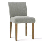 Ensemble de salle à manger extensible 47-83 pour 6 personnes, table en bois naturel et 6 chaises sans accoudoirs en lin avec pieds en bois massif pour salle à manger-Panipeachy