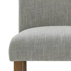 Ensemble de salle à manger extensible 47-83 pour 6 personnes, table en bois naturel et 6 chaises sans accoudoirs en lin avec pieds en bois massif pour salle à manger-Panipeachy
