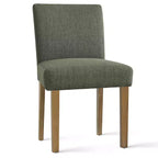 Ensemble de salle à manger extensible 47-83 pour 6 personnes, table en bois naturel et 6 chaises sans accoudoirs en lin avec pieds en bois massif pour salle à manger-Panipeachy