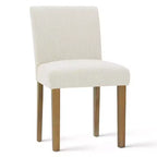 Ensemble de salle à manger extensible 47-83 pour 6 personnes, table en bois naturel et 6 chaises sans accoudoirs en lin avec pieds en bois massif pour salle à manger-Panipeachy