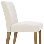 Ensemble de salle à manger extensible 47-83 pour 6 personnes, table en bois naturel et 6 chaises sans accoudoirs en lin avec pieds en bois massif pour salle à manger-Panipeachy