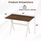 Table à manger Costway avec cadre en X et plateau en texture bois, table d'appoint