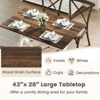 Table à manger Costway avec cadre en X et plateau en texture bois, table d'appoint