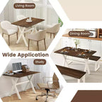 Table à manger Costway avec cadre en X et plateau en texture bois, table d'appoint