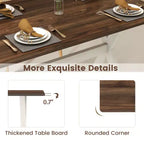 Table à manger Costway avec cadre en X et plateau en texture bois, table d'appoint
