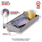 Tablette de chevet Modern Innovations avec porte-gobelet et passe-câble, gris foncé (lot de 12)