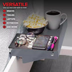 Tablette de chevet Modern Innovations avec porte-gobelet et passe-câble, gris foncé (lot de 12)