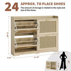 Meuble à chaussures avec 4 tiroirs à abattant, organisateur de rangement dissimulé haute capacité, étagère à chaussures en bois autoportante élégante et simple pour entrée, couloir, vestibule