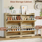 Meuble à chaussures avec 4 tiroirs à abattant, organisateur de rangement dissimulé haute capacité, étagère à chaussures en bois autoportante élégante et simple pour entrée, couloir, vestibule