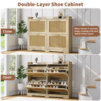 Meuble à chaussures avec 4 tiroirs à abattant, organisateur de rangement dissimulé haute capacité, étagère à chaussures en bois autoportante élégante et simple pour entrée, couloir, vestibule