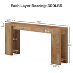 Table console en bois, Table d'entrée de style campagnard pour canapé