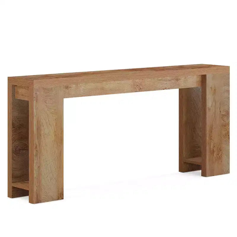 Table console en bois, Table d'entrée de style campagnard pour canapé