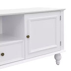 Meuble TV moderne JVNOXK de 70,9 pouces, adapté aux téléviseurs de moins de 80 pouces. Ce meuble de divertissement est doté d'étagères ouvertes et de deux tiroirs, pour le salon