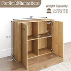 Meuble de rangement au sol Costway Buffet vaisselier avec portes doubles et bar à café en bois