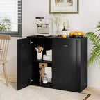 Meuble de rangement au sol Costway Buffet vaisselier avec portes doubles et bar à café en bois