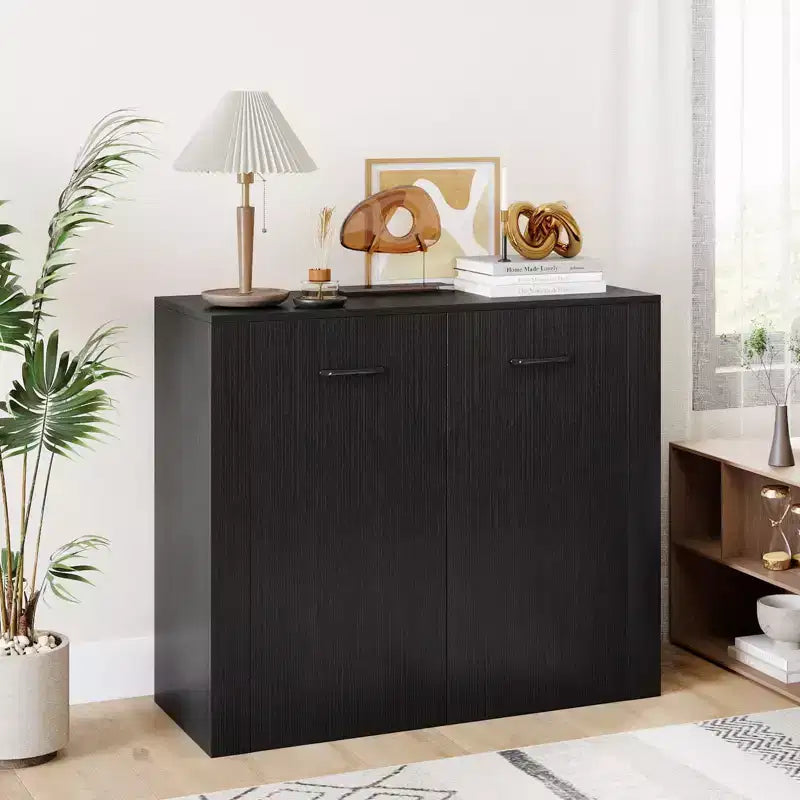 Meuble de rangement au sol Costway Buffet vaisselier avec portes doubles et bar à café en bois