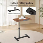 Table de lit à roulettes, Bureau d'ordinateur portable inclinable à double plateau avec tiroir pour hôpital et domicile, Réglable en hauteur