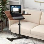 Table de lit à roulettes, Bureau d'ordinateur portable inclinable à double plateau avec tiroir pour hôpital et domicile, Réglable en hauteur