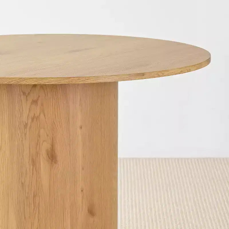 Ensemble de salle à manger rond 5 pièces, table à pied central de 41,5 po et chaises rembourrées beiges avec pieds en bois massif pour la cuisine ou le coin-repas - Panipeachy