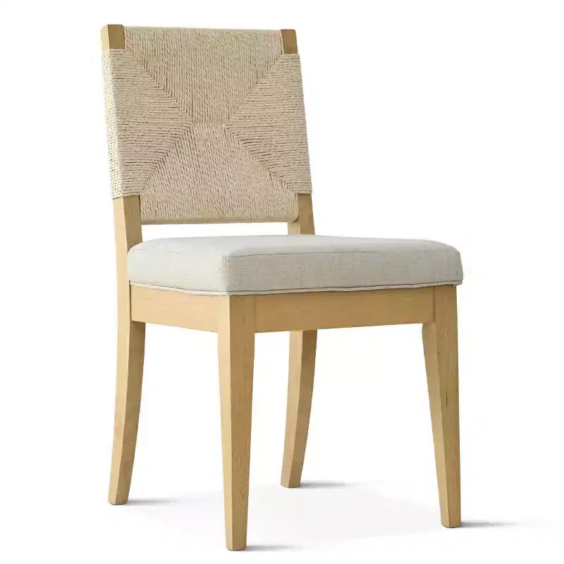 Ensemble de salle à manger rond 5 pièces, table à pied central de 41,5 po et chaises rembourrées beiges avec pieds en bois massif pour la cuisine ou le coin-repas - Panipeachy
