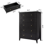 Commode à 5 tiroirs COZONY pour chambre à coucher, commode haute en bois avec rangement profond, commode moderne pour entrée et couloir