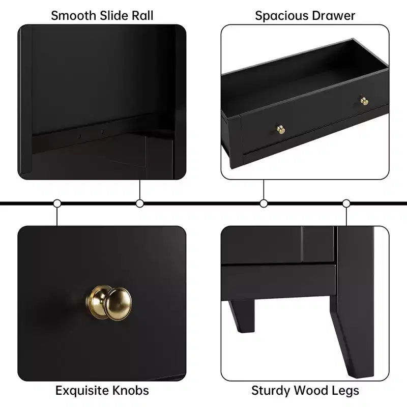 Commode à 5 tiroirs COZONY pour chambre à coucher, commode haute en bois avec rangement profond, commode moderne pour entrée et couloir