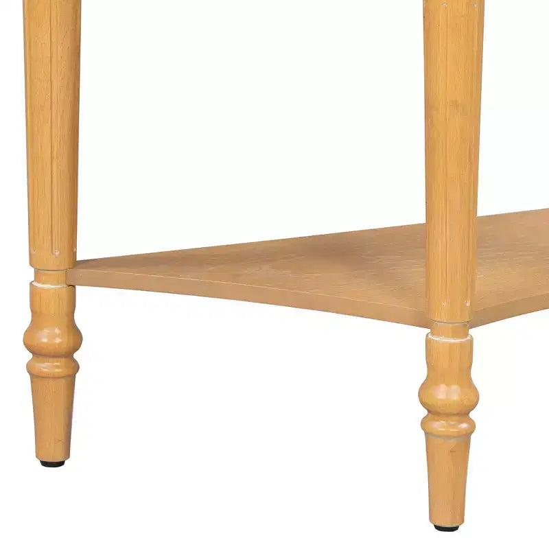 Table console demi-lune Luxystar avec tiroir et étagère pour entrée et salon