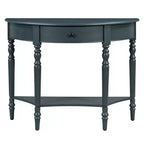 Table console demi-lune Luxystar avec tiroir et étagère pour entrée et salon