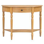 Table console demi-lune Luxystar avec tiroir et étagère pour entrée et salon