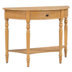 Table console demi-lune Luxystar avec tiroir et étagère pour entrée et salon