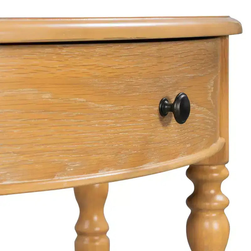 Table console demi-lune Luxystar avec tiroir et étagère pour entrée et salon