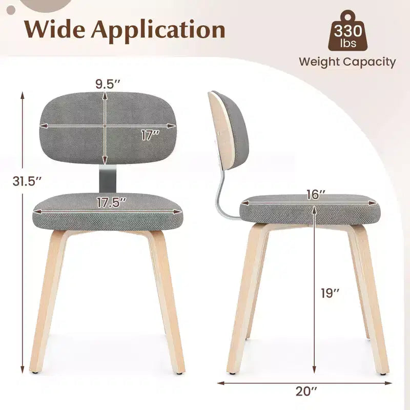 Chaises de salle à manger Costway lot de 4 avec dossier incurvé et assise rembourrée pour salle à manger et salon
